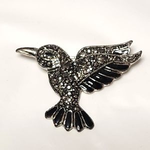 Vintage Marcasite Hummingbird Brooch